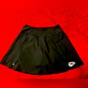 Ordered off Fanatics website. KC Chiefs skort.  Black with KC logo (Arrowhead)